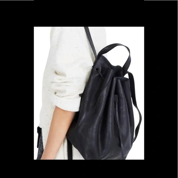 Madewell | Bags | Madewell Black Leather Backpack | Poshmark